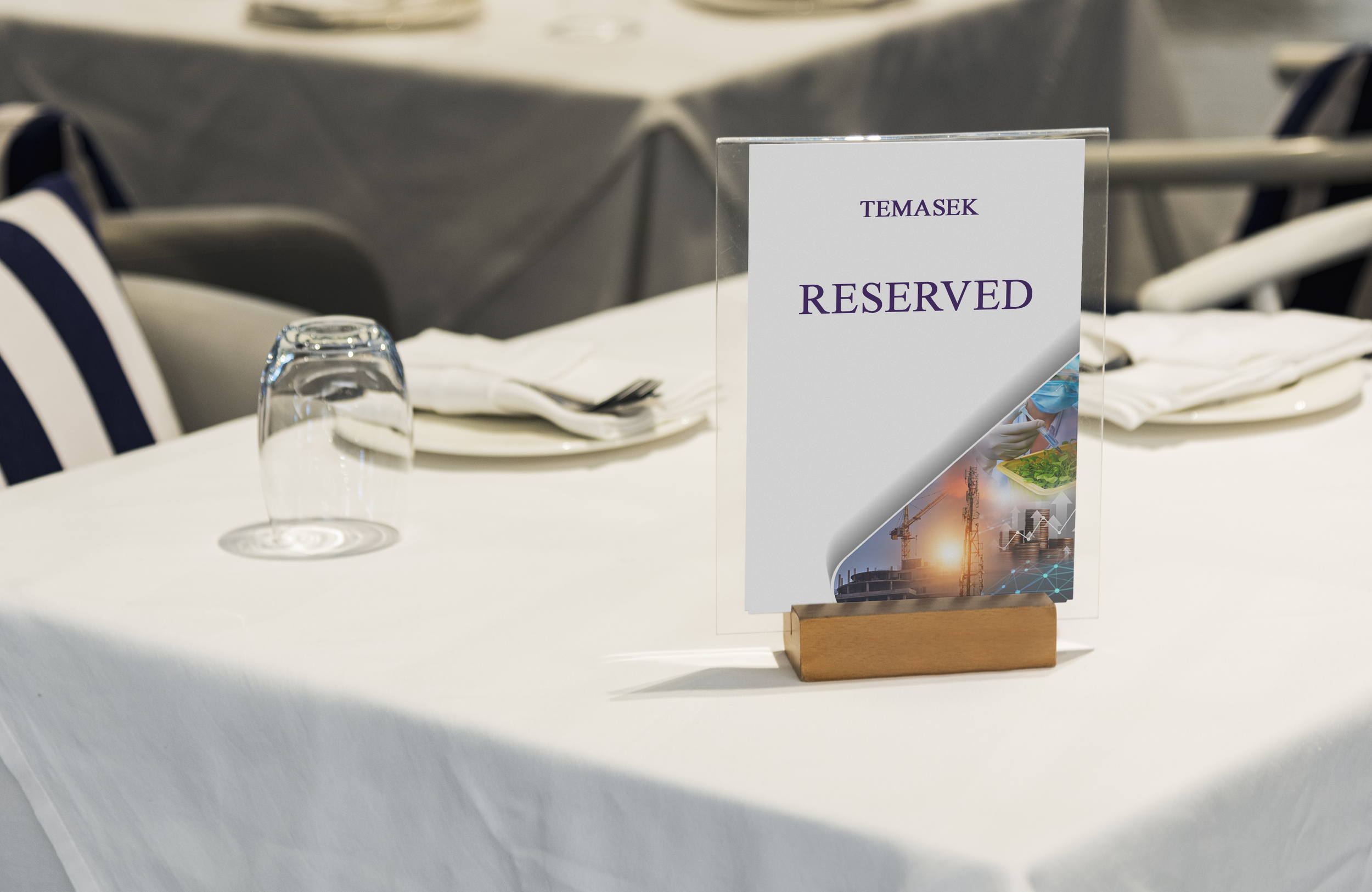 Reserved framed card mockup on the table